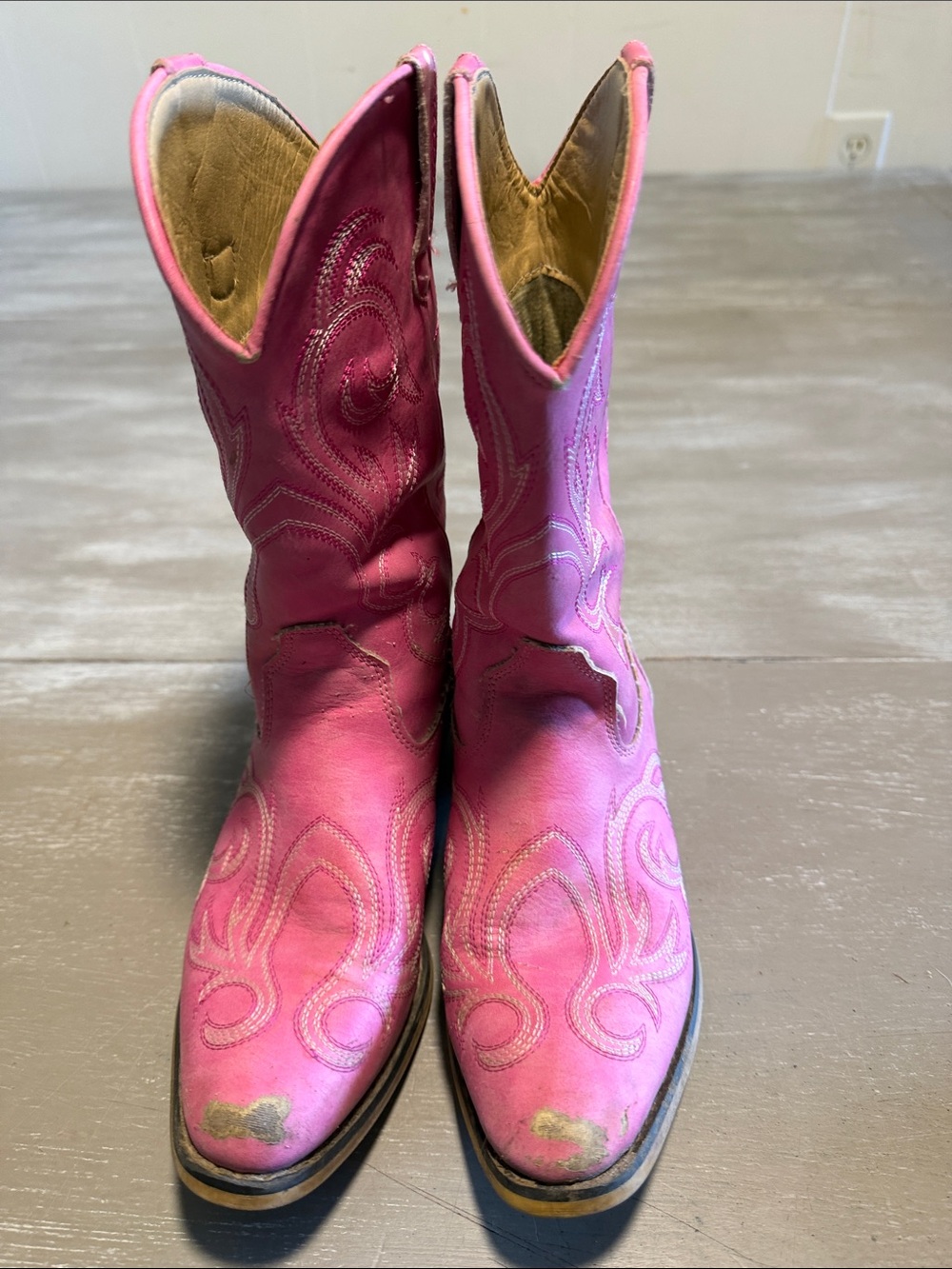 Roper Pink Girls' Western Cowboy Boots with Embroidered Shaft